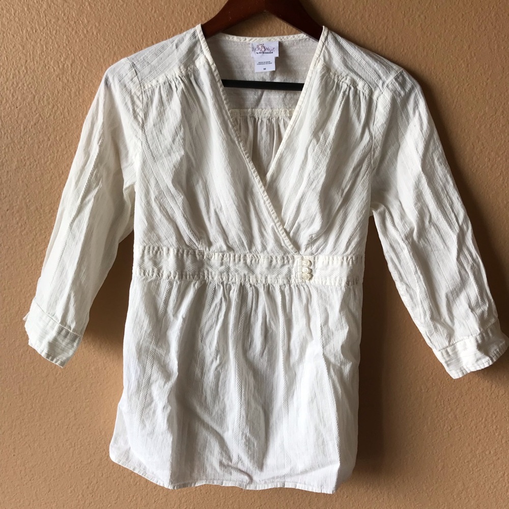 Oh Baby Motherhood Mathernity White Cotton Blouse